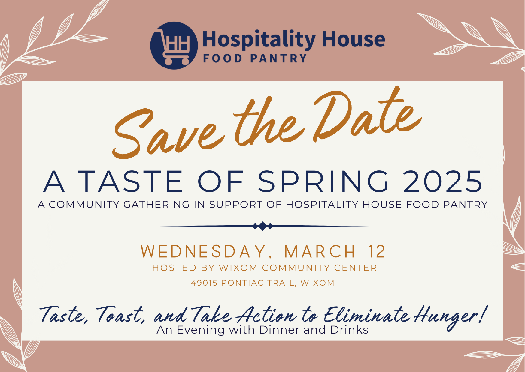 save the date a taste of spring 2025 envelope size